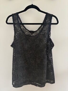 Soma Sheer Black Lace Camisole Tank
